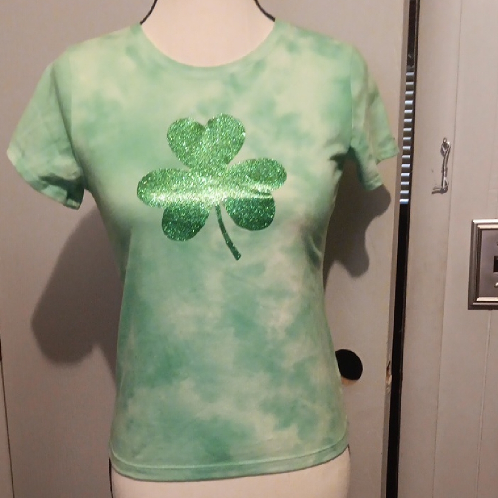 Celebrate It Green Tie-Dye Clover Tee